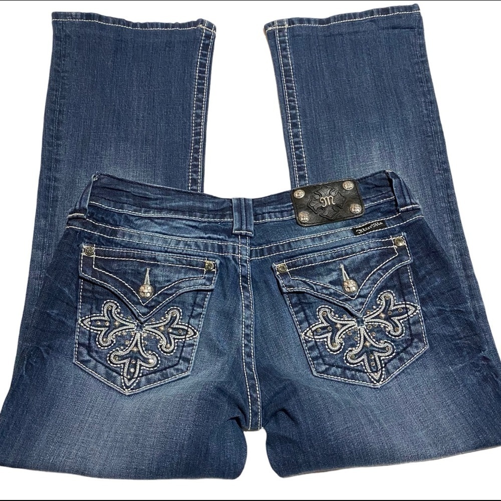 Miss Me Style JP5335B3 Embroidered Embellished Jeans 30 Professionally Shortened
